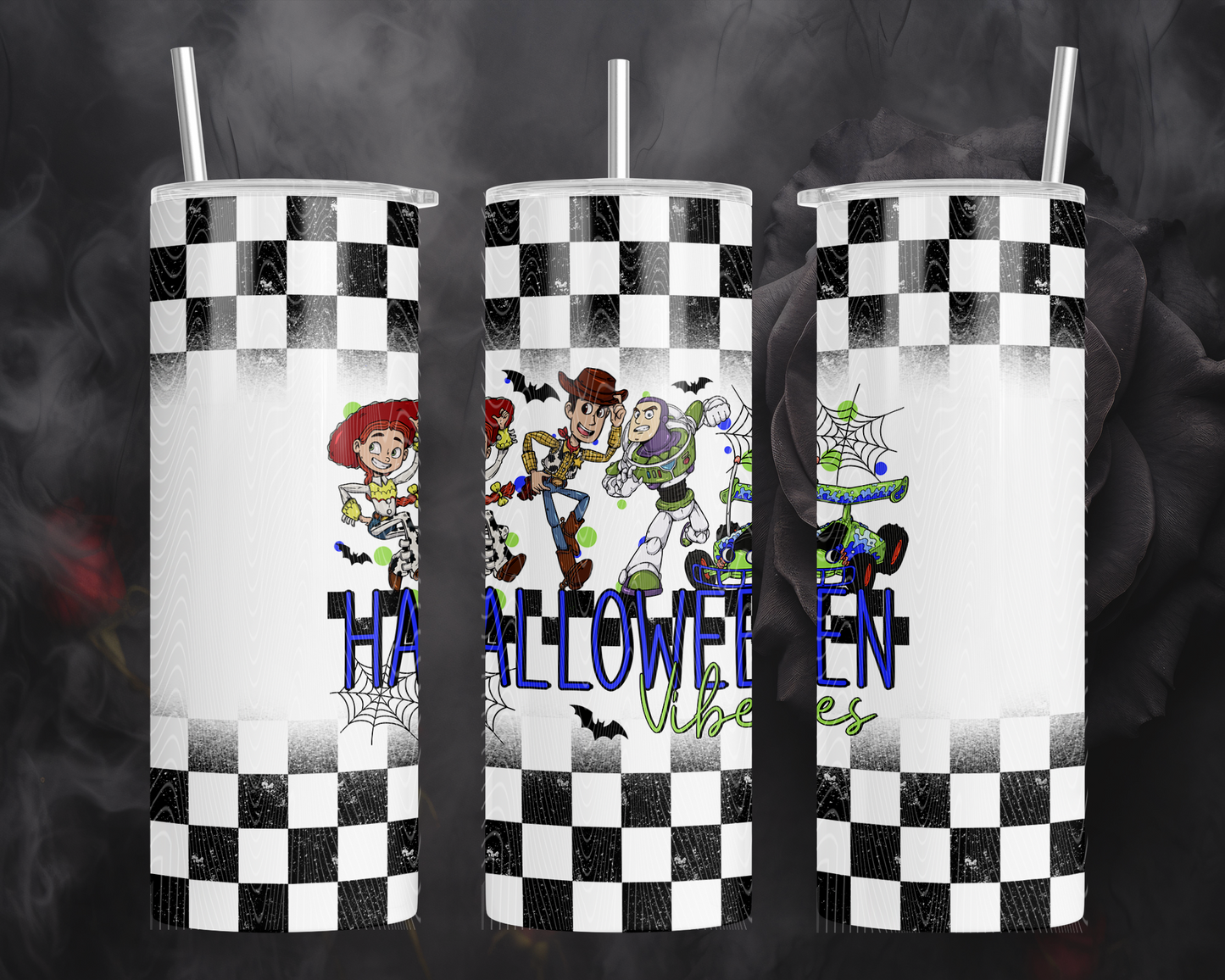 Checkered Toy Friends Halloween Vibes