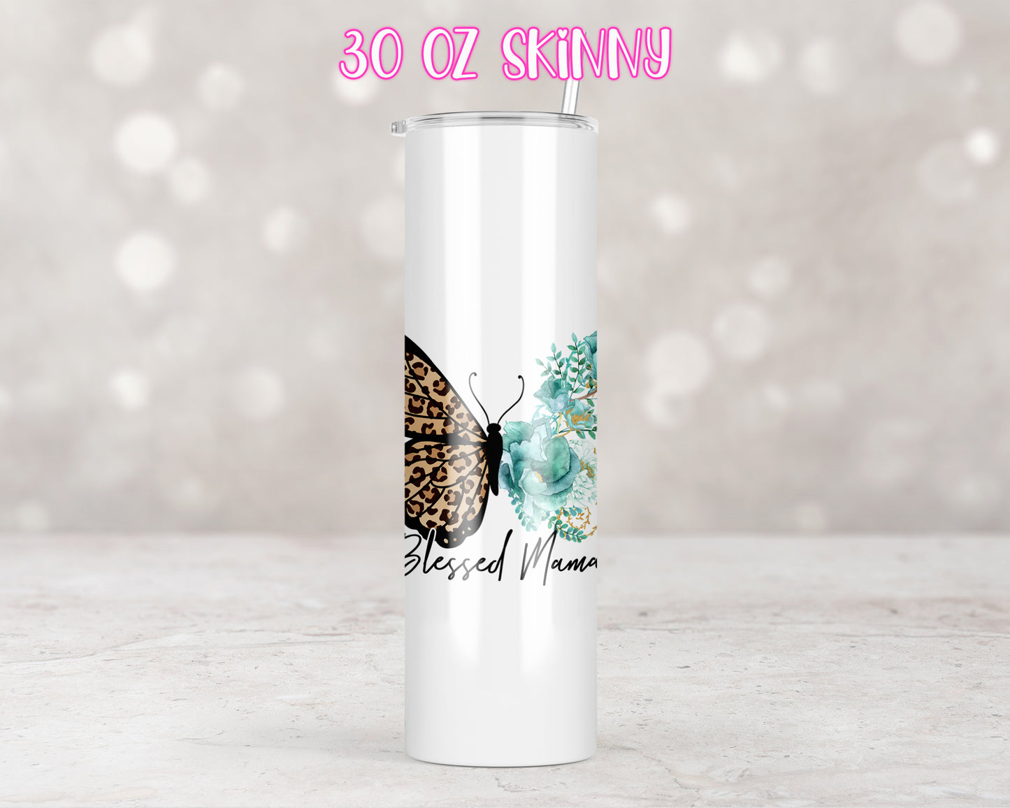 Blue Butterfly Blessed Mama