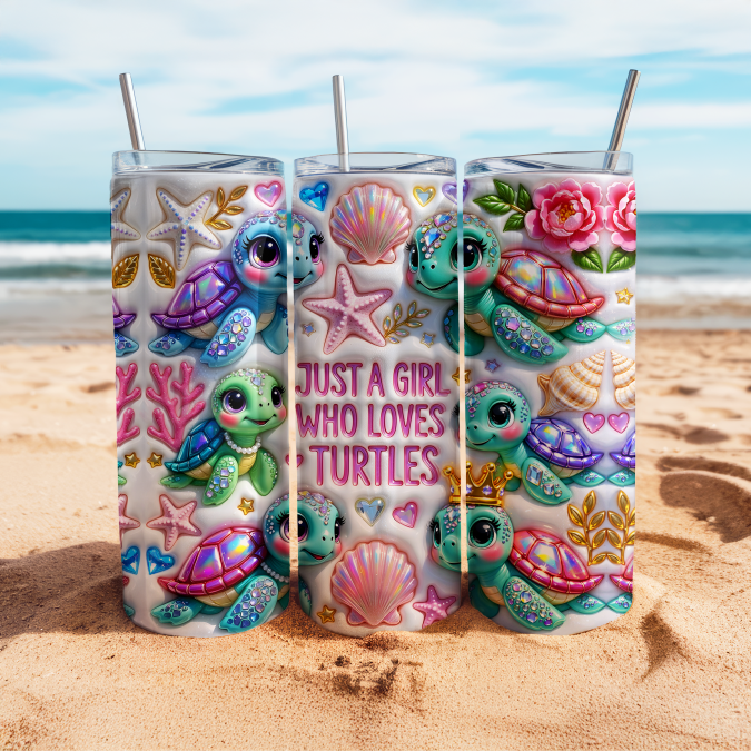 Just A Girl Who Loves Turtles Tumbler Wrap