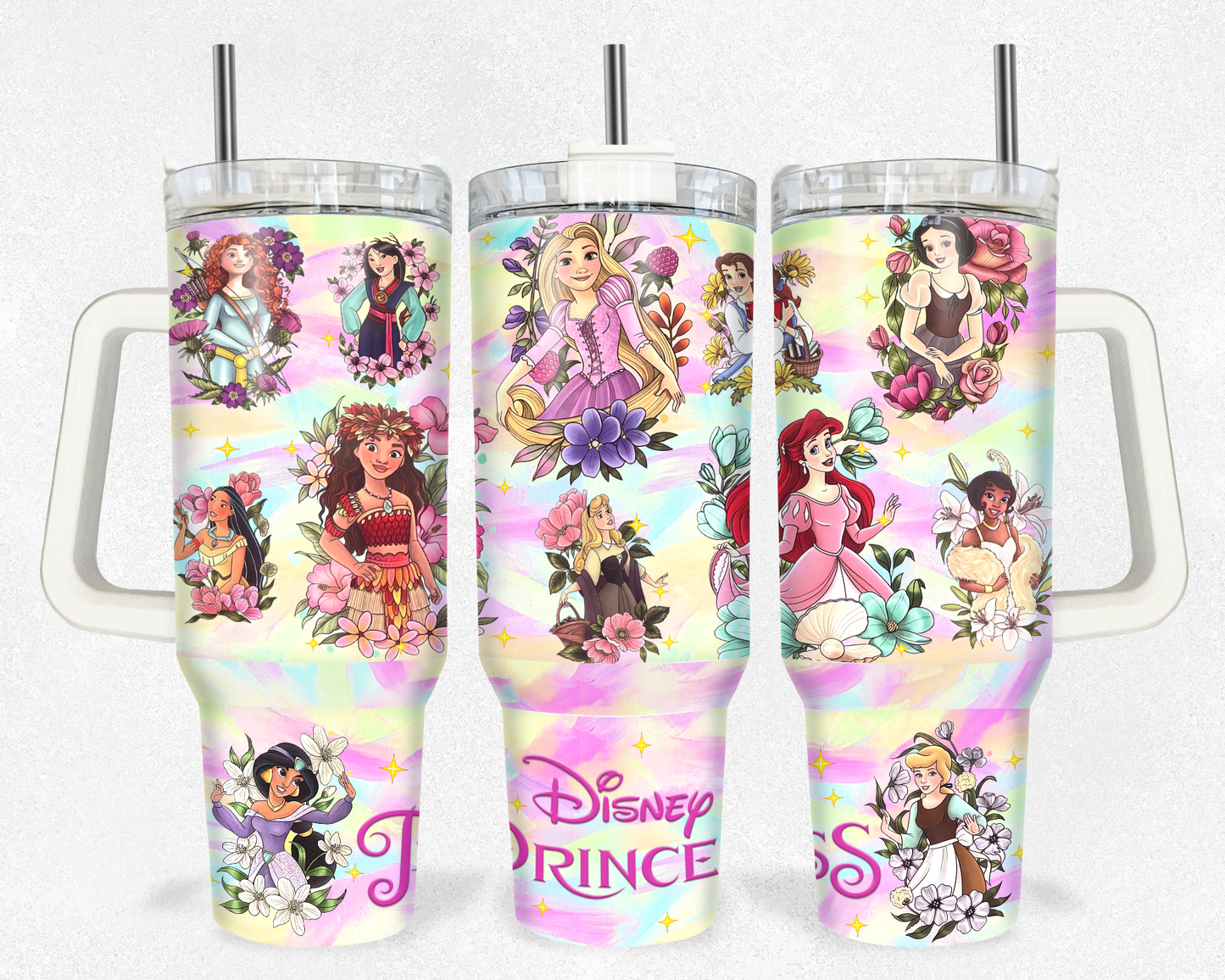 Floral Watercolor Princesses 40 Oz Print