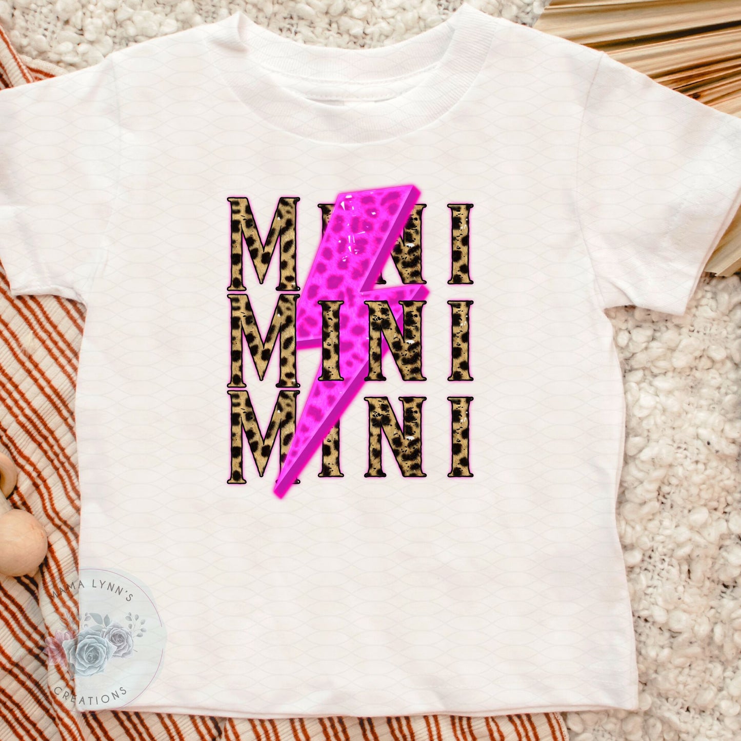 Mini Pink Bolt Kids DTF Print