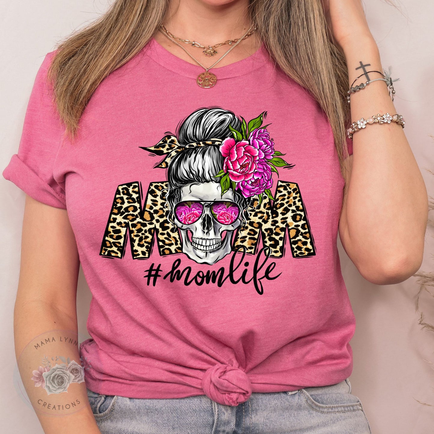Mom Life Floral Leopard DTF Print