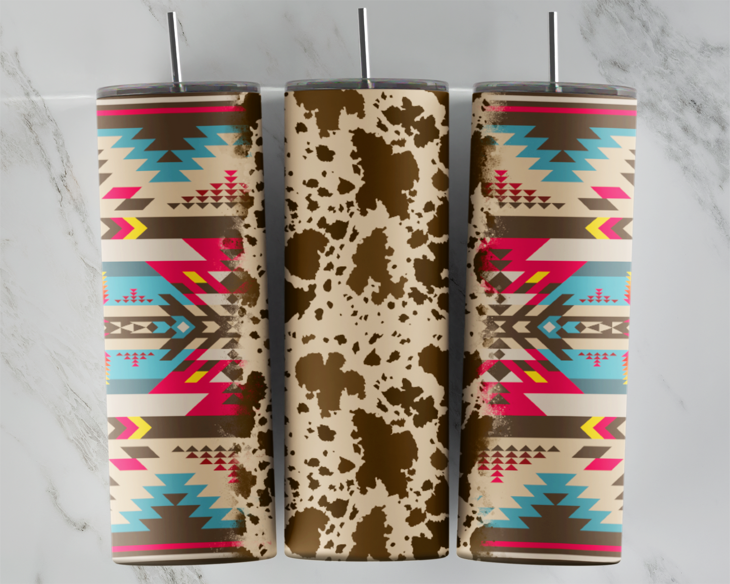 Cowhide Aztec ready to press transfer