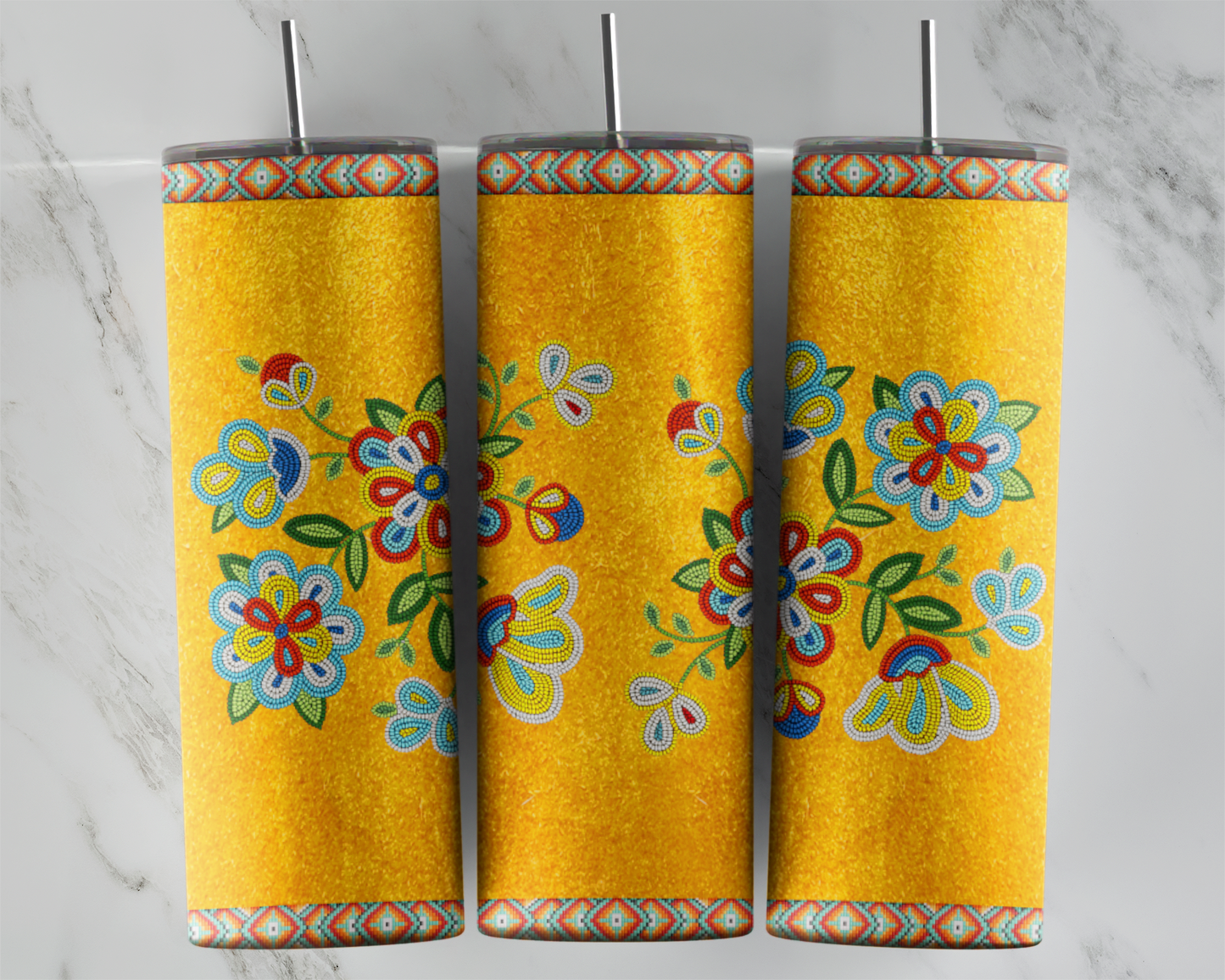 Beaded Flowers ready to press transfer