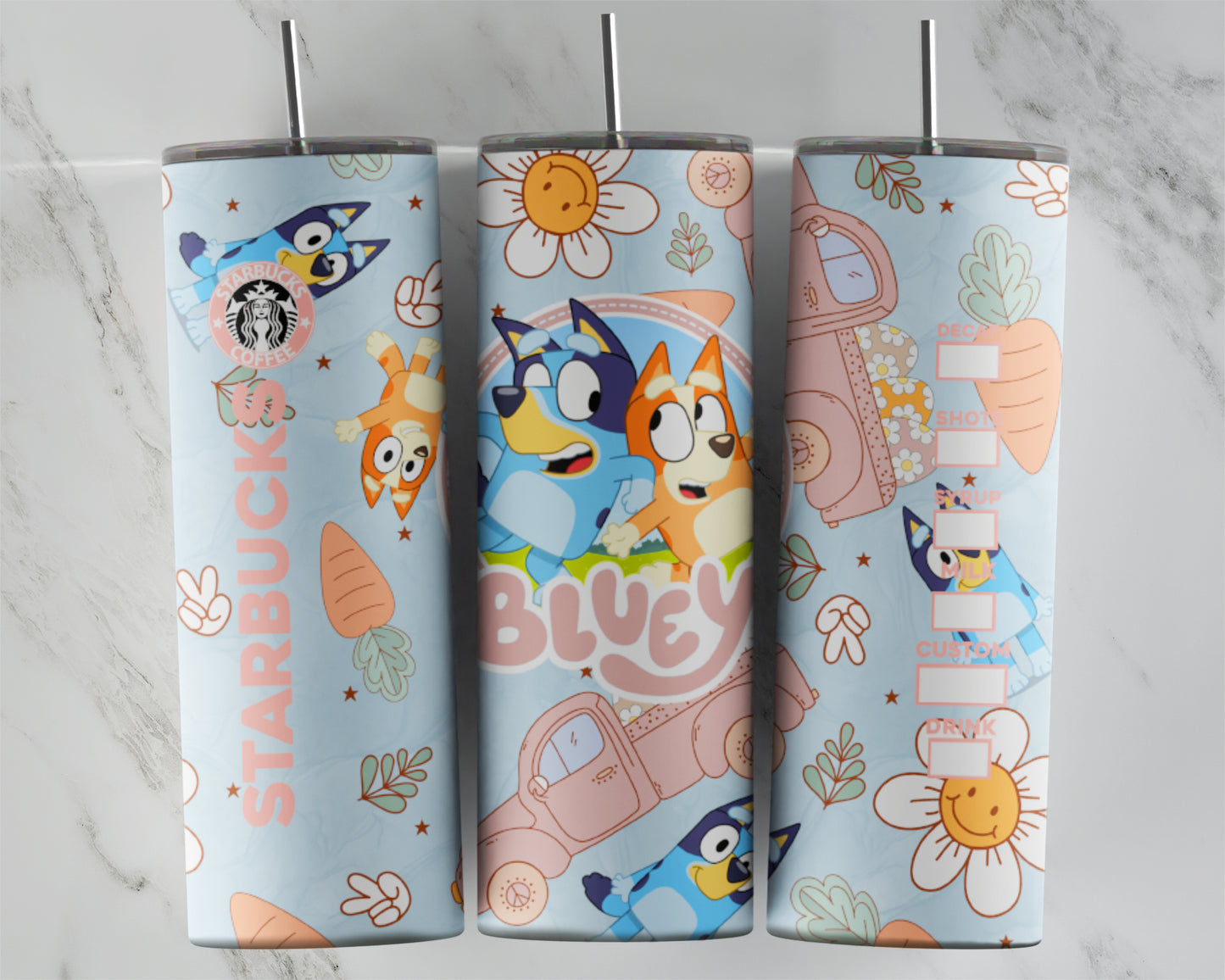 Easter Bluey Tumbler Transfers