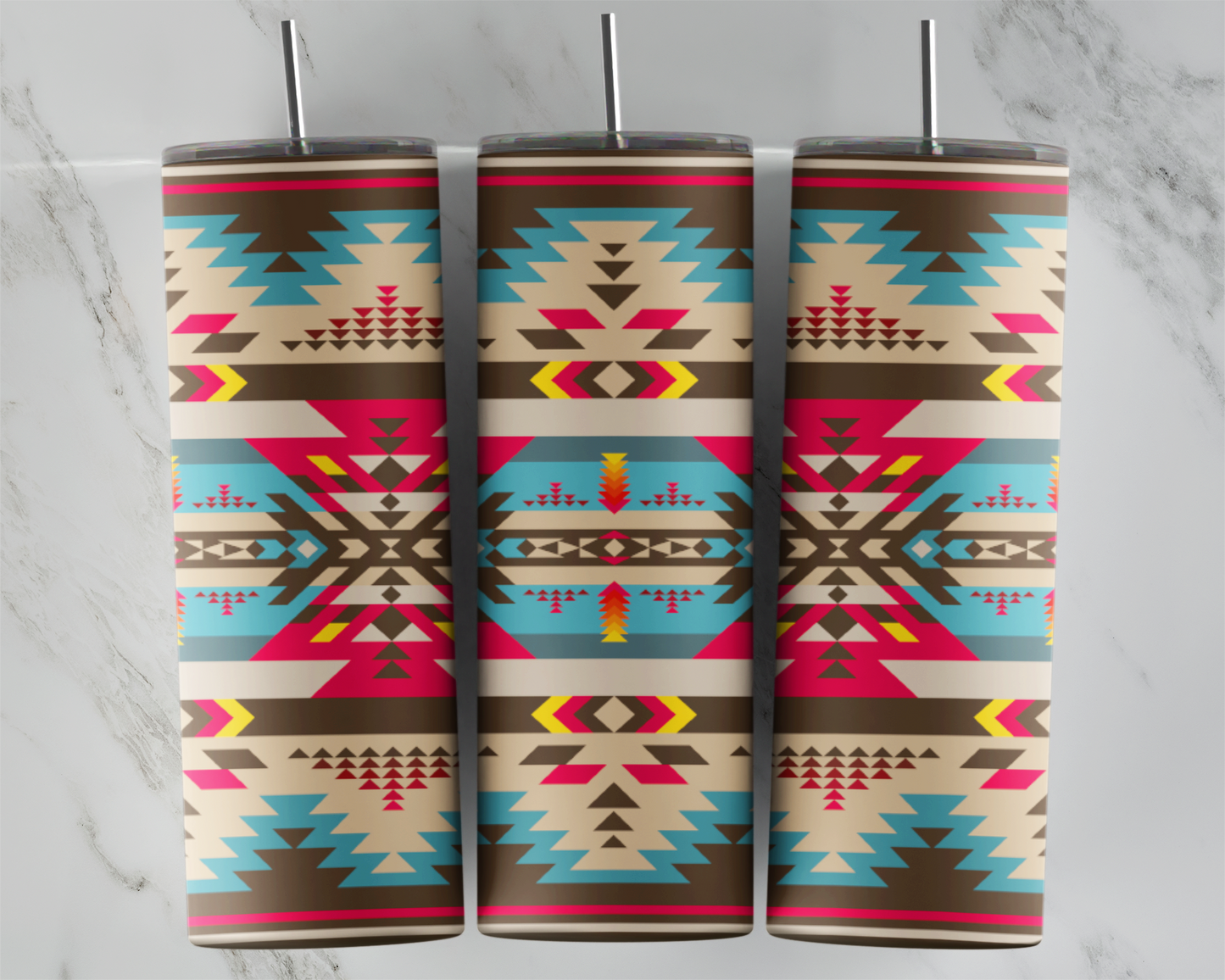 Blue and Brown Aztec Ready To Press Transfer