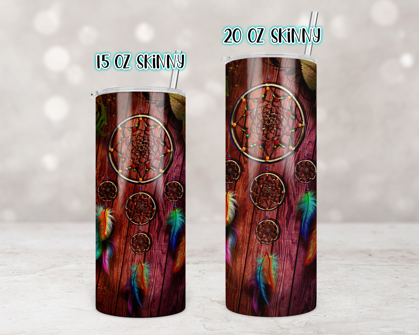 Dreamcatchers and Roses Tumbler Transfers