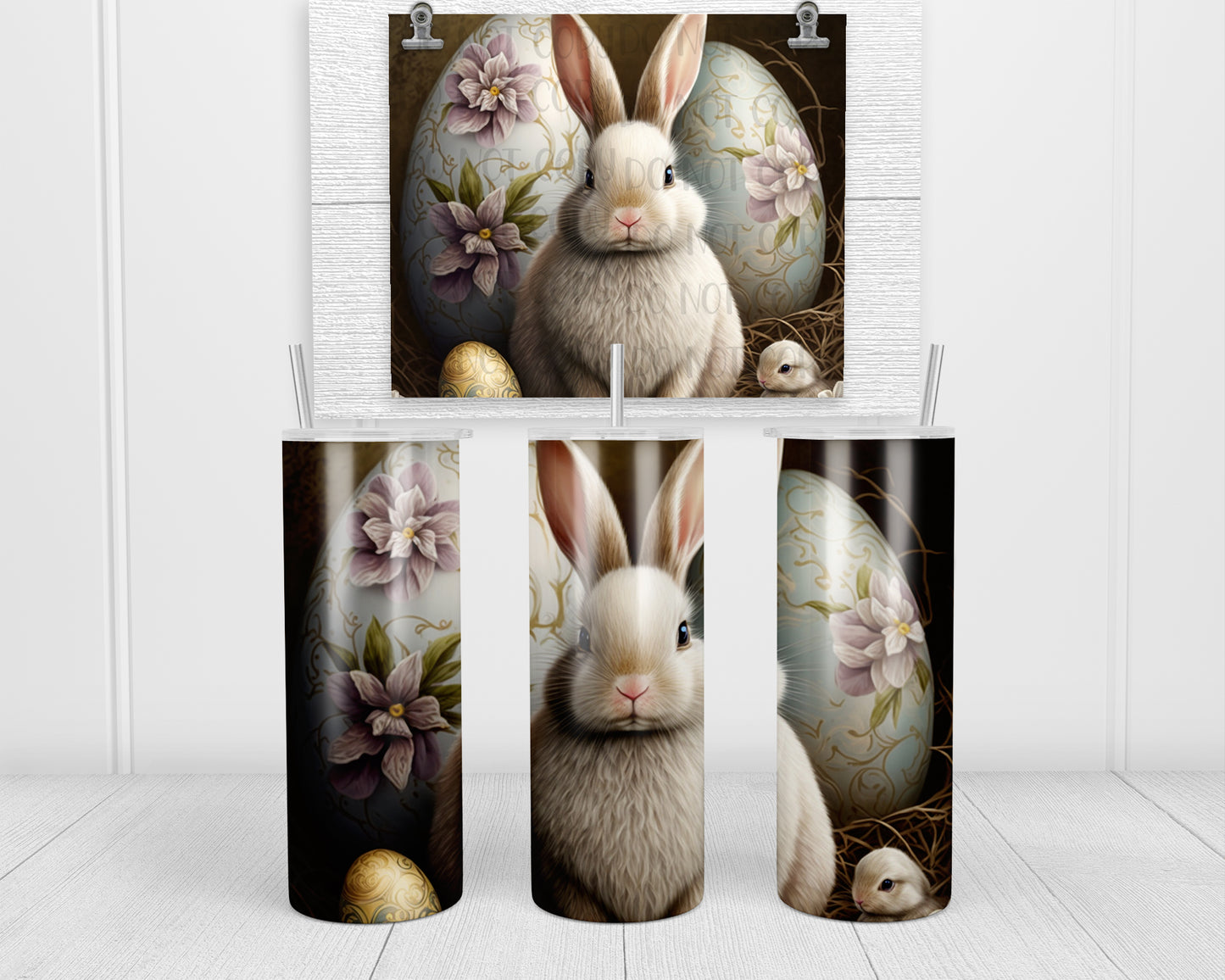 Easter Bunny Egg and Chick Tumbler Transfers
