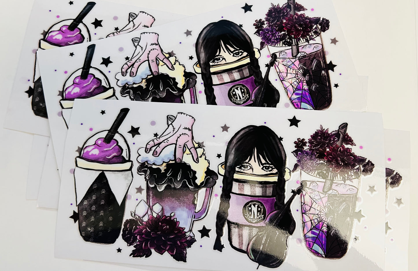 Uv Dtf Wednesday Coffee16 oz glass wrap