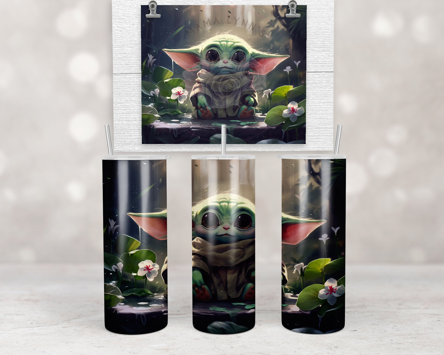 Floral Green Alien Design Transfers