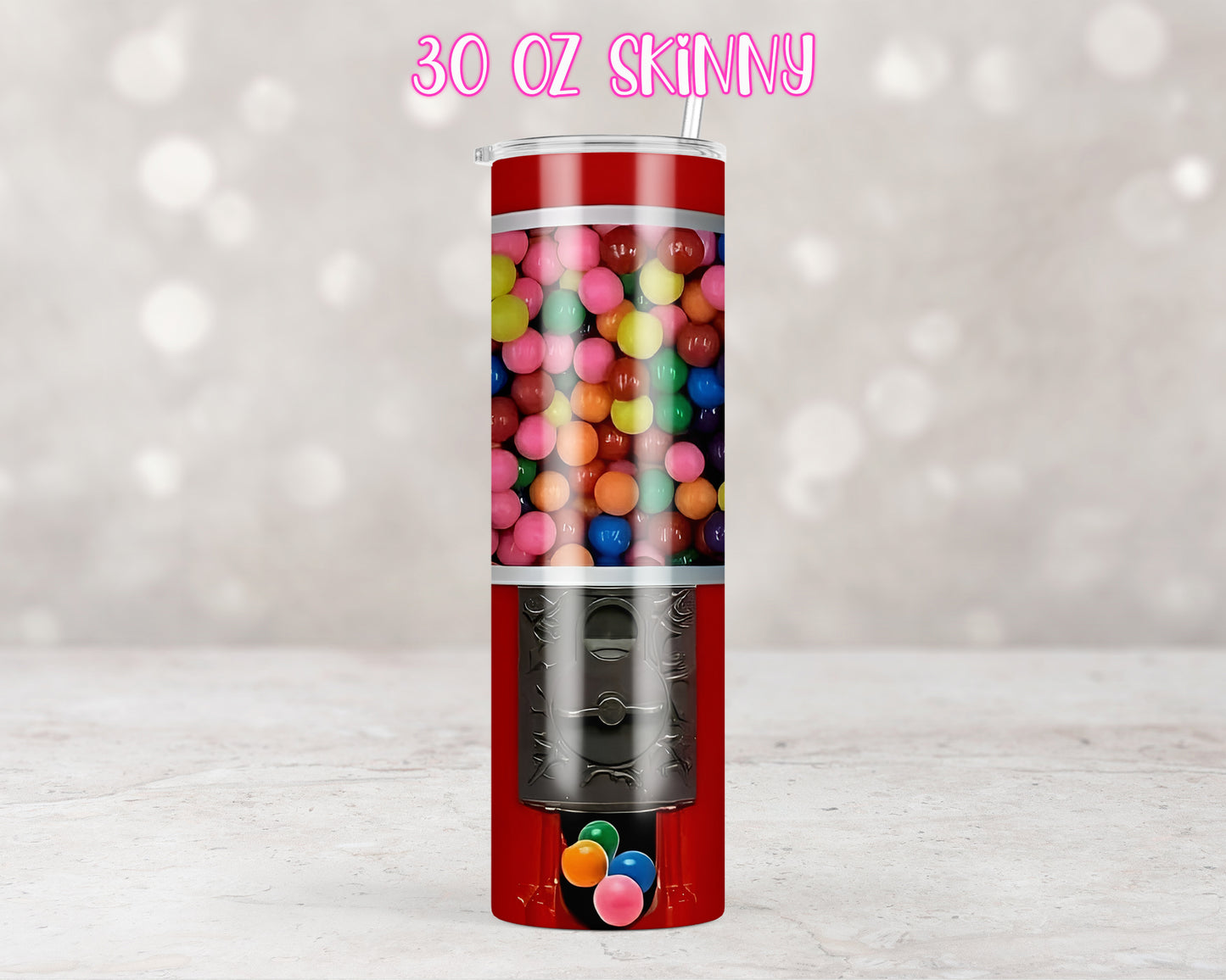 Red Bubblegum Machine Design Transfers