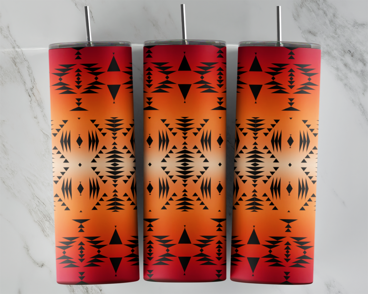 Red Orange Aztec ready to press transfer