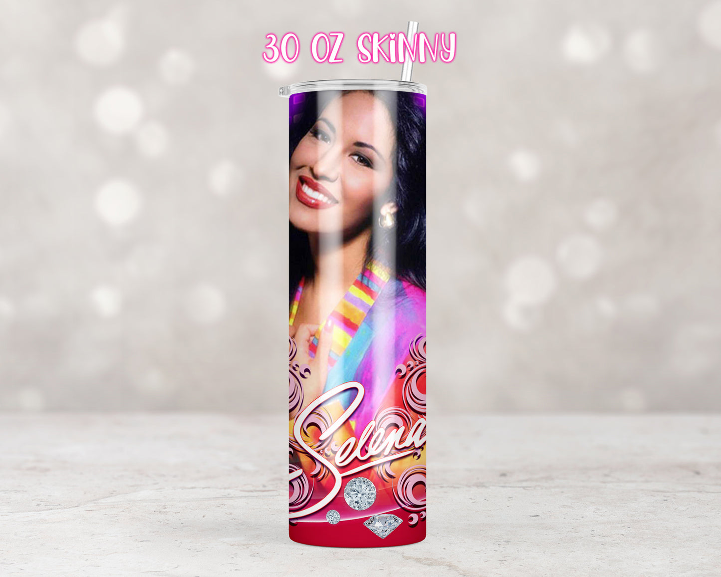Selena Purple Flowers Tumbler Transfers