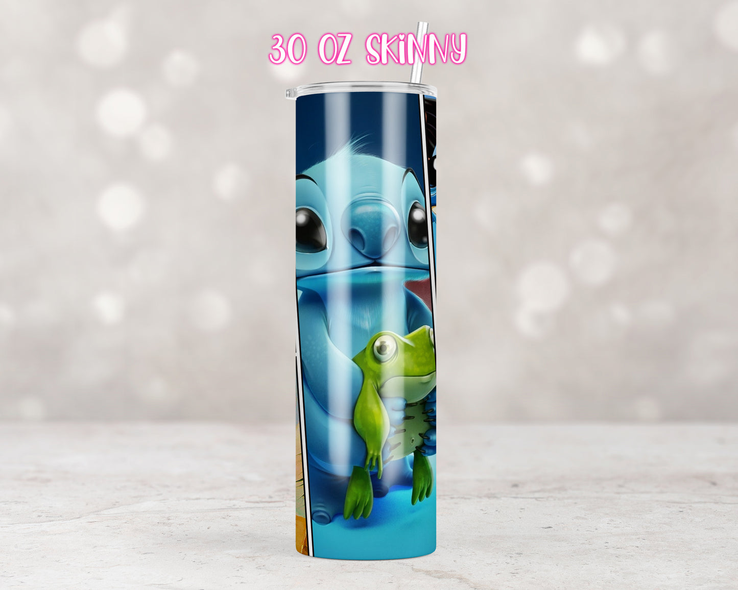 Blue Alien Collage Tumbler Transfers