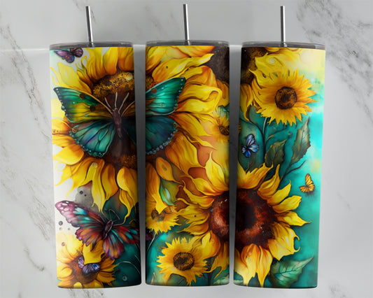 Sunflower Butterfly Design Transfers