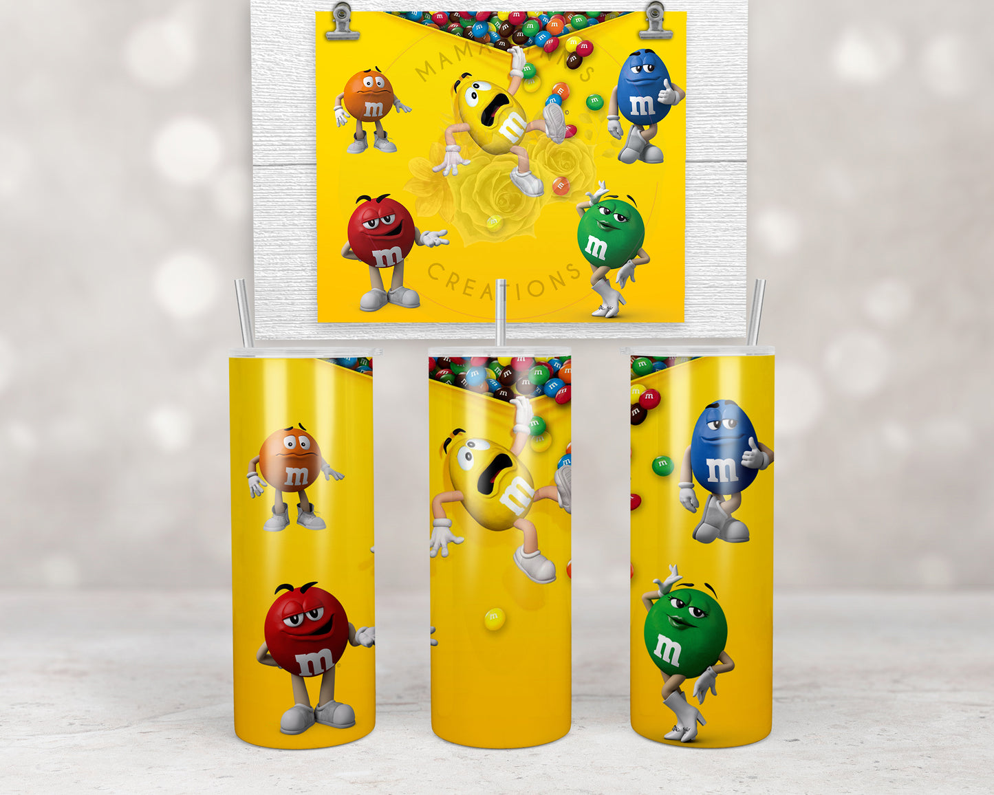 Yellow MMs Candy Design Transfers