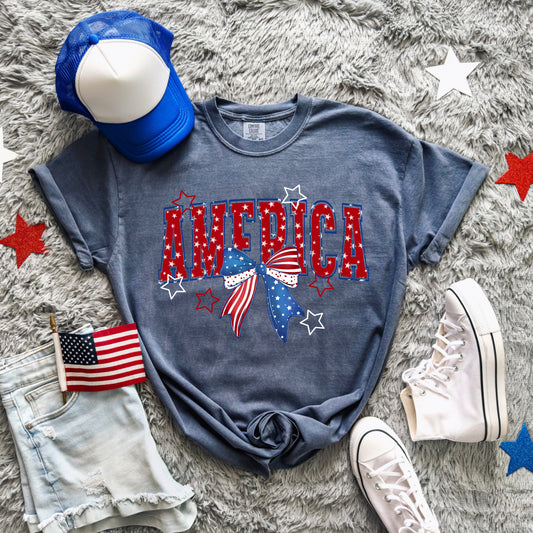 America Bow DTF Print