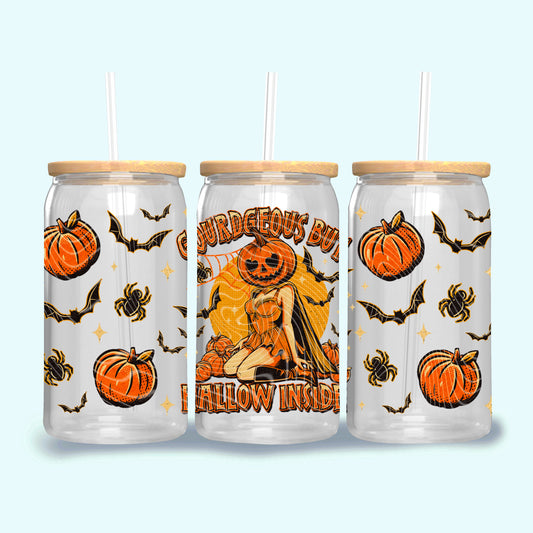 Gourdgeous But Hallow Inside 16 oz Glass Wraps