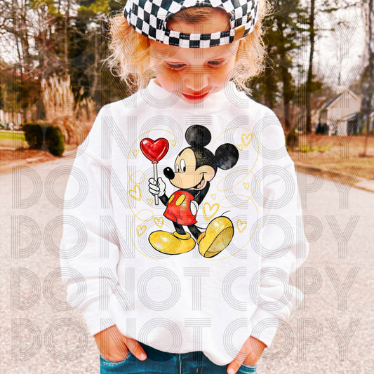 XOXO Boy Mouse Valentine DTF Prints