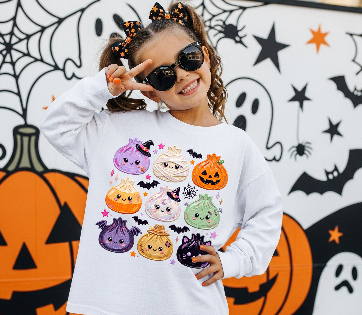 Halloween Dumpling Collage (Realistic Paint) DTF Print