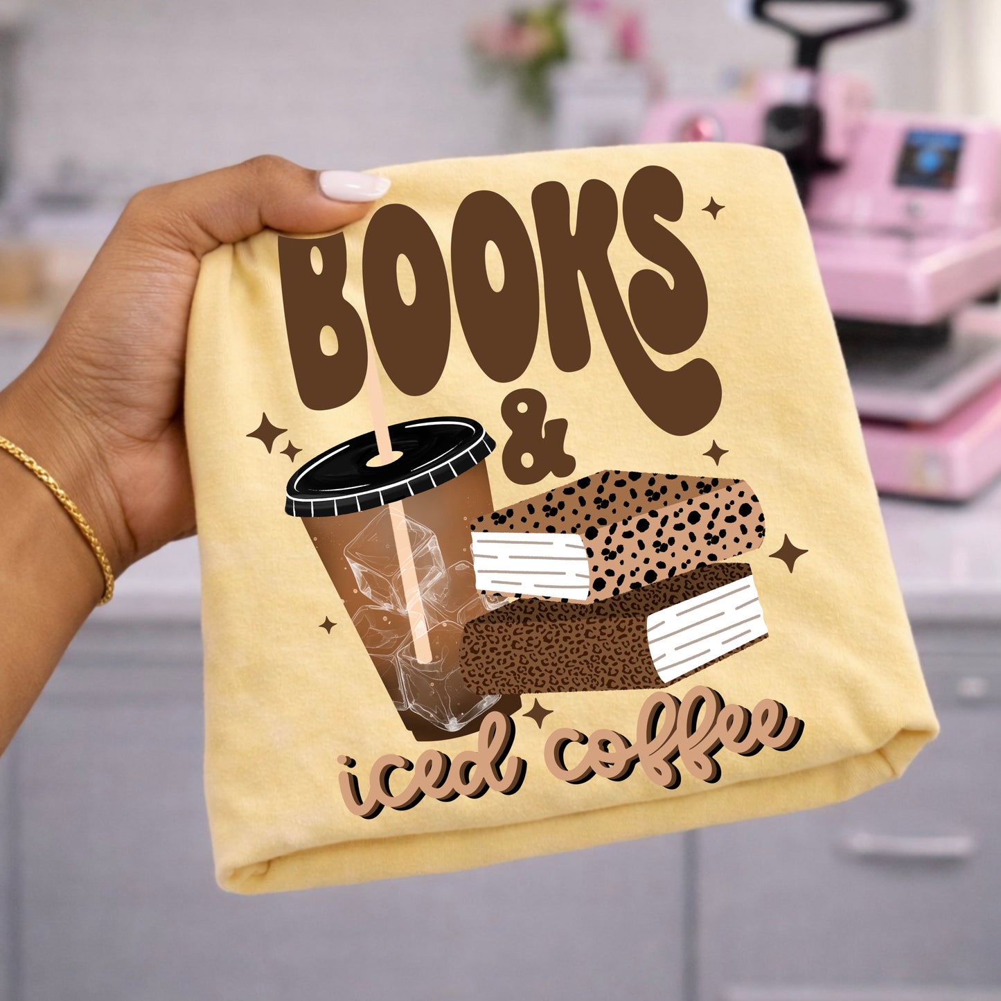 Books & Iced Coffee DTF Print