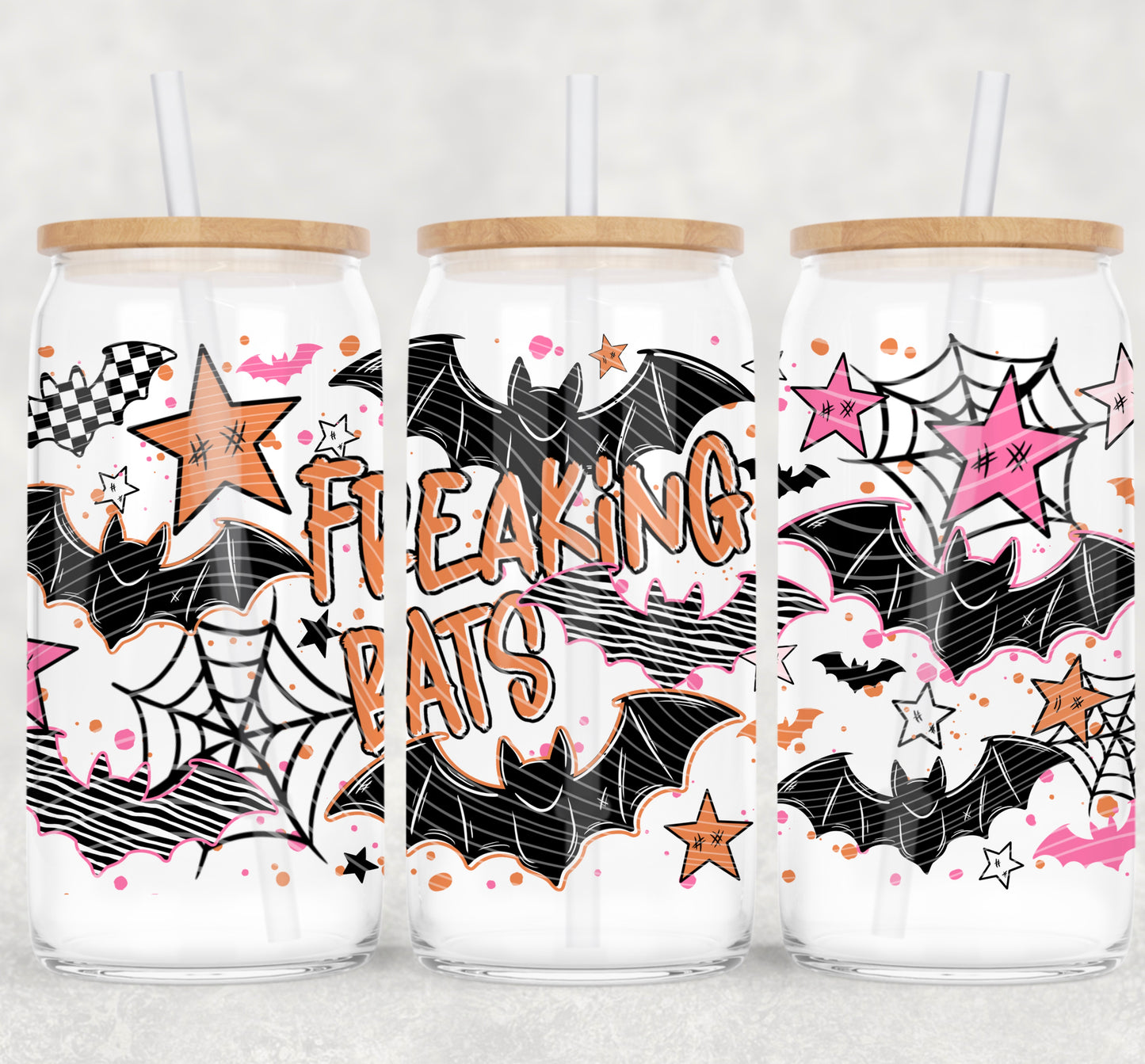 Freaking Bats 16 oz Glass Wrap