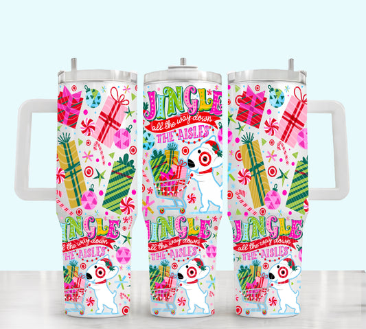 Jingle All The Way Down The Aisles 40 oz Tumbler Print