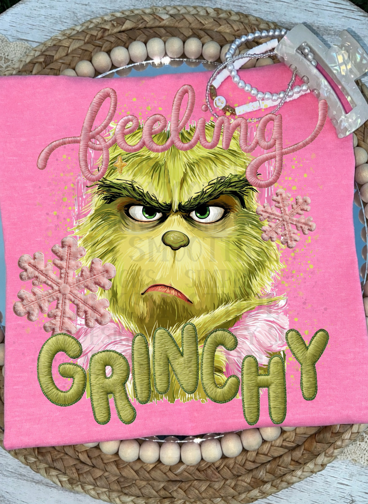 Feeling Grinchy (Faux Embroidery) DTF Print