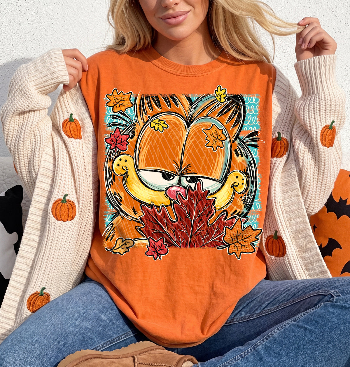 Fall Garfield DTF Print