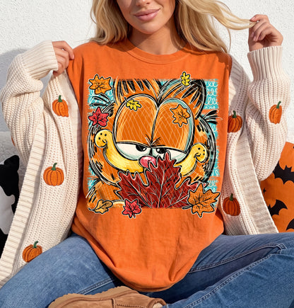 Fall Garfield DTF Print