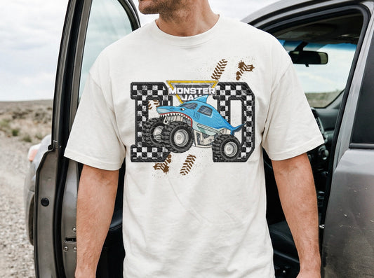 MJ Megalodon Dad Faux Embroidery DTF Prints