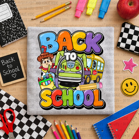 Back To School Toy Story DTF Print