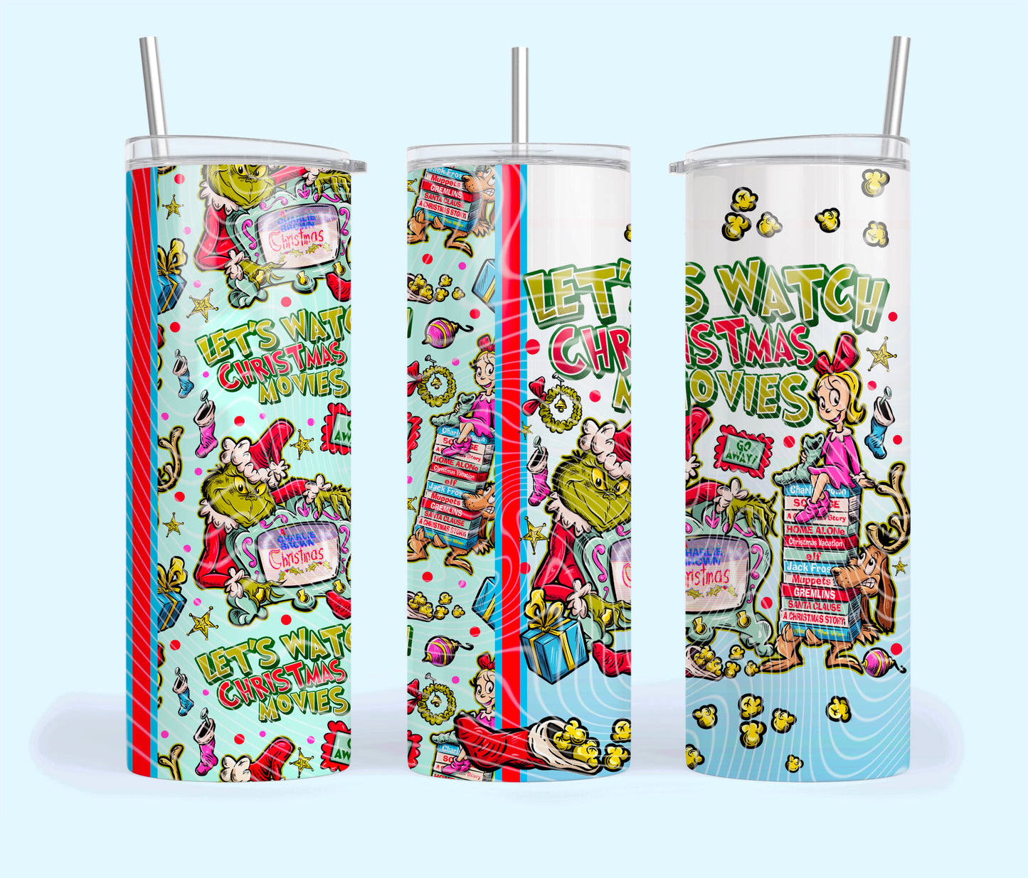 Let’s Watch Christmas Movies Tumbler Wrap