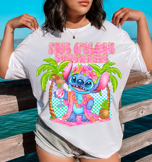 5 O’Clock Somewhere (Checkered Background) DTF Print