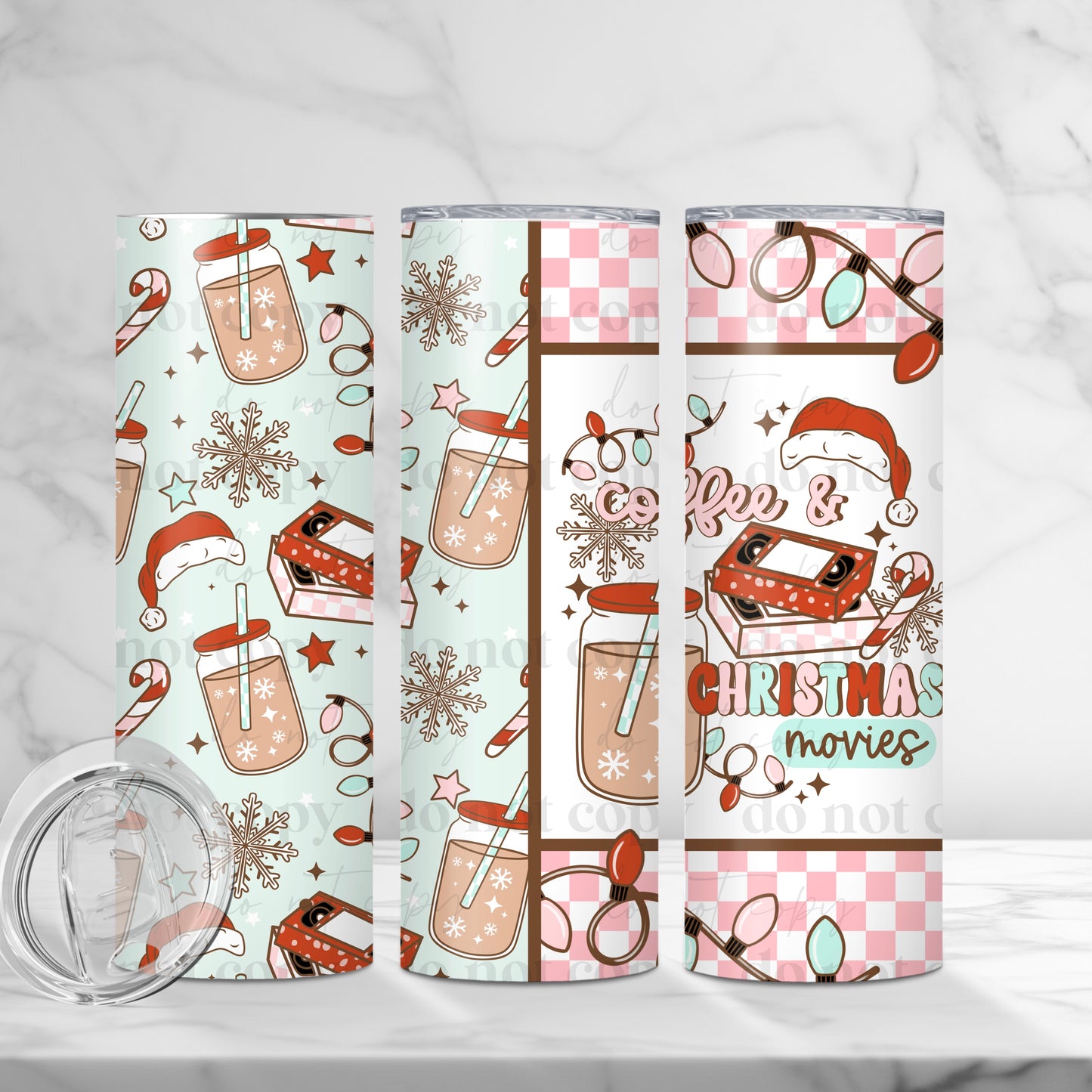 Coffee And Christmas Movies Tumbler Wrap