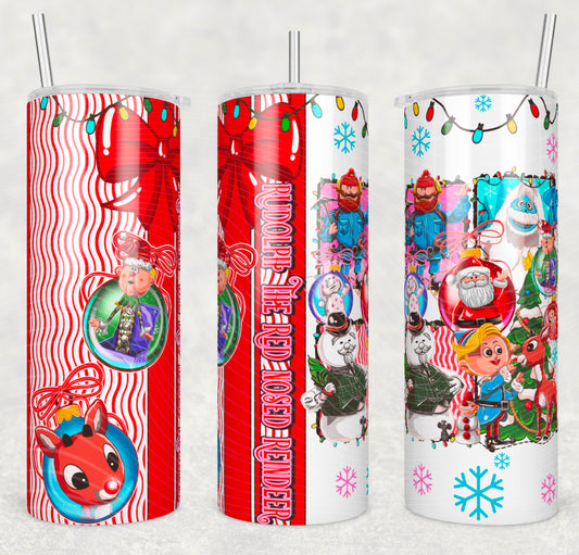Red Nose Reindeer Tumbler Wrap