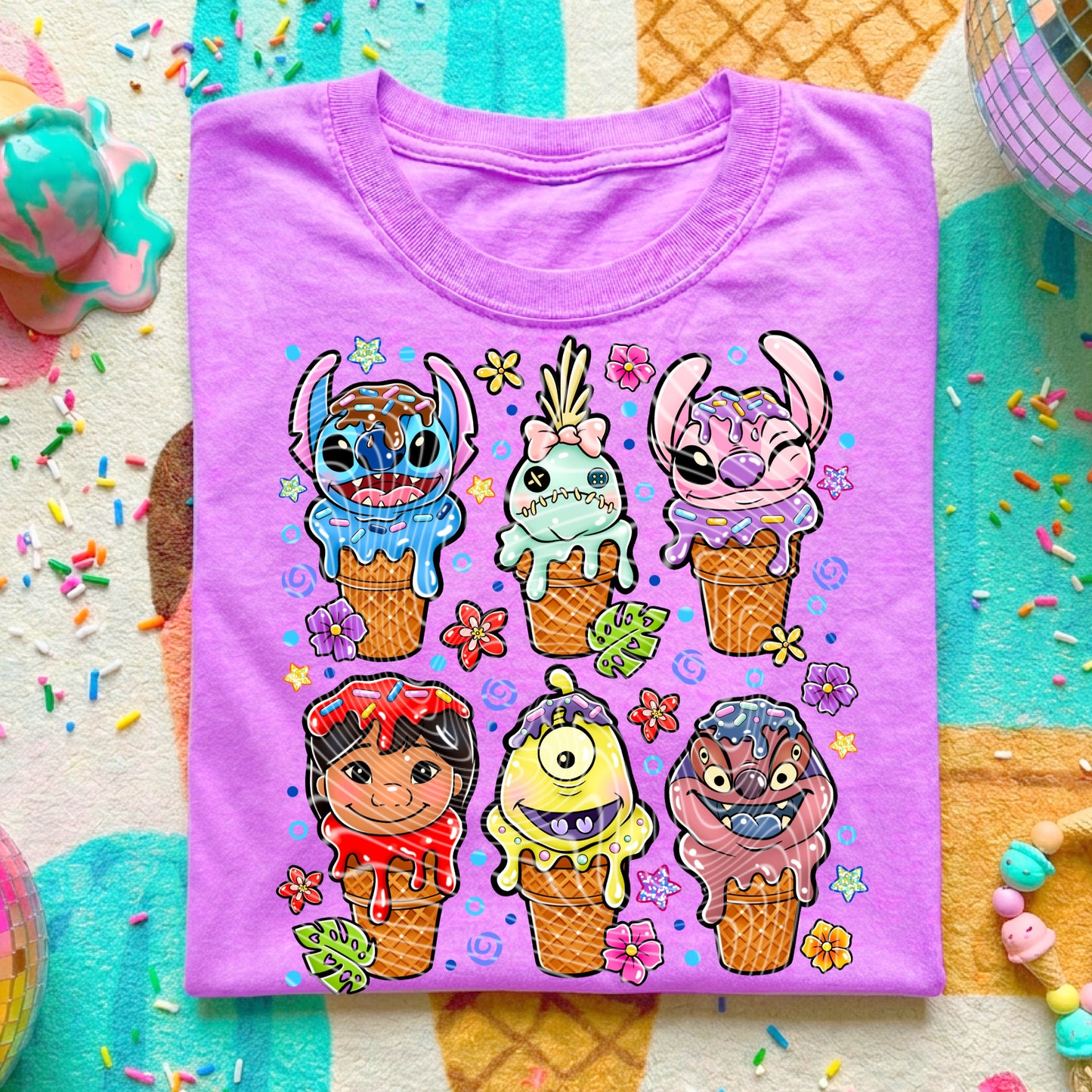 Stitch Ice Cream DTF Print