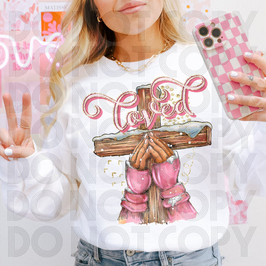 Loved (Praying Hands) DTF Print