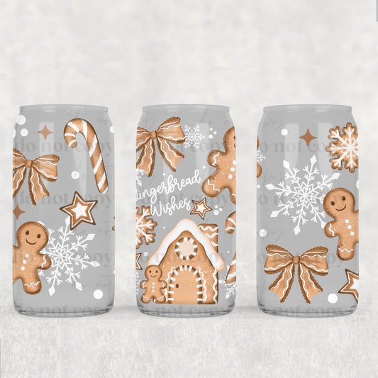 Gingerbread Wishes 16 oz Glass Wraps