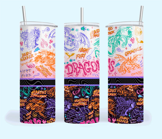 Dragon Outlines Tumbler Wrap