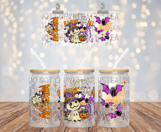 Gotta Haunt Them All 16 oz Glass Wraps