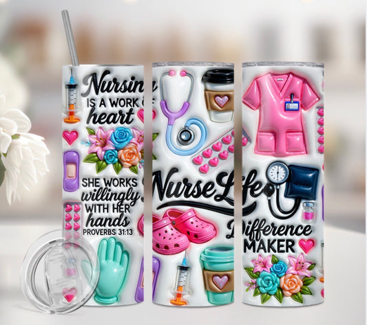 Nurse Life Tumbler Wrap
