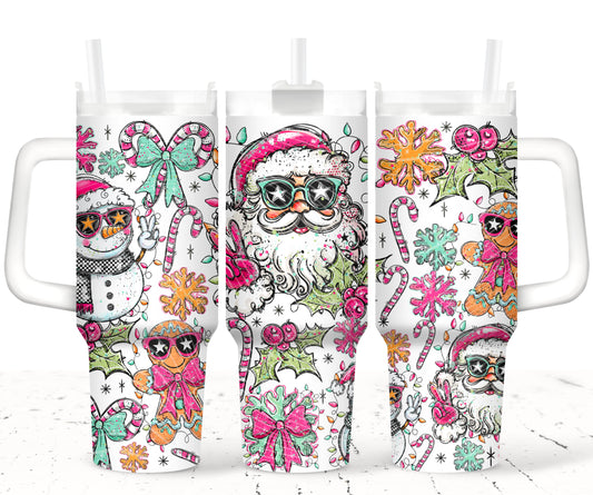 Doodle Santa 40 oz Tumbler Print