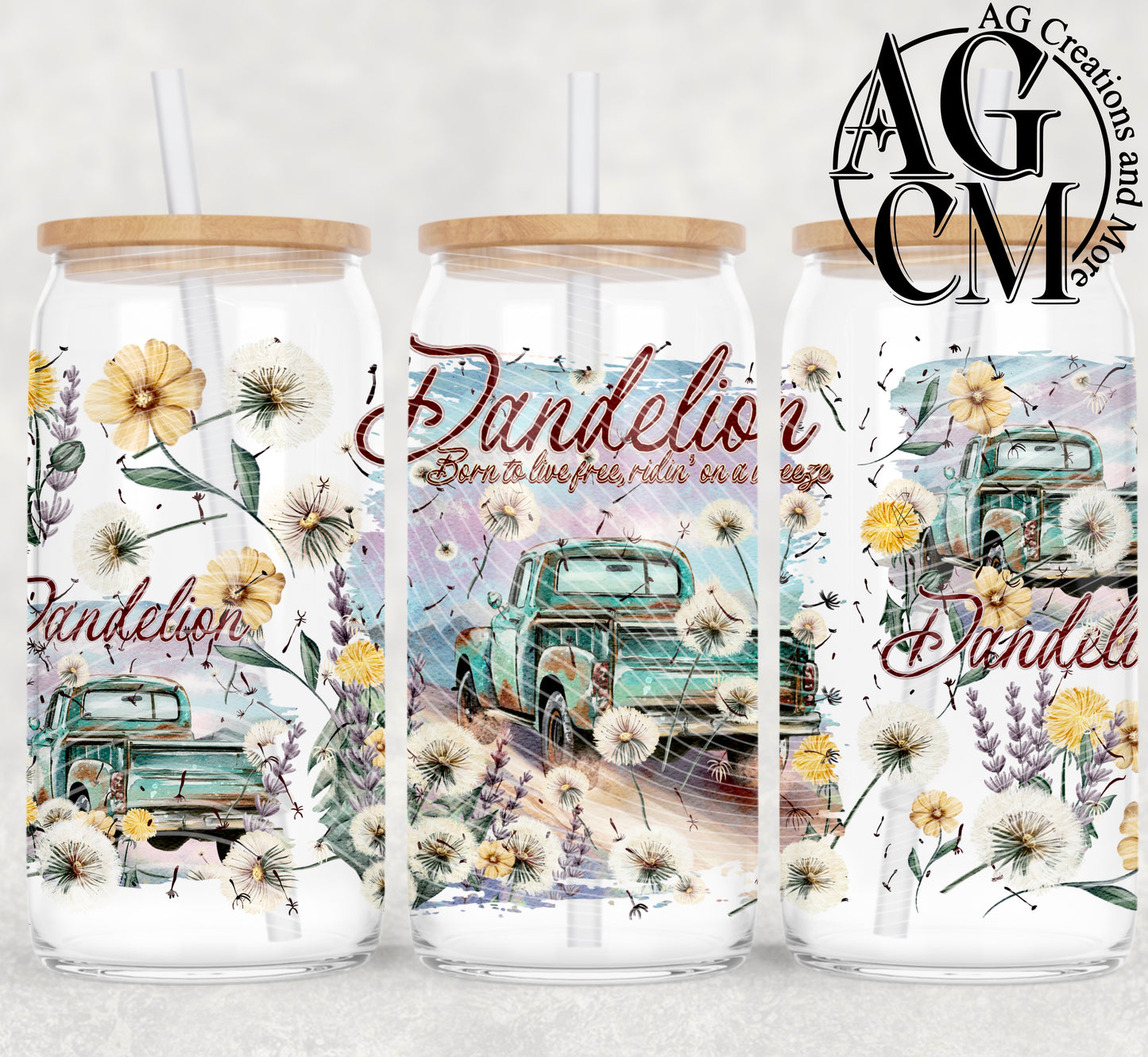 Dandelion 16 oz Glass Wrap