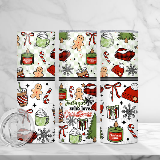 Just A Girl Who Loves Christmas Tumbler Wrap