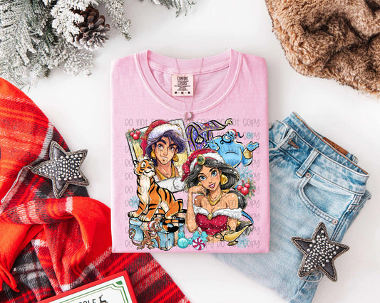 Christmas Princess J Polaroid DTF Print