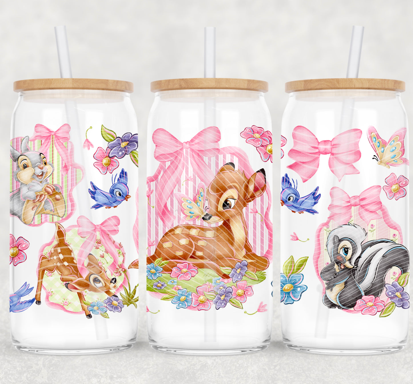 Springtime Bambi 16 oz Glass Wraps