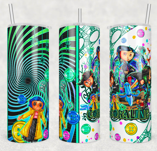 Coral Button Tumbler Wrap