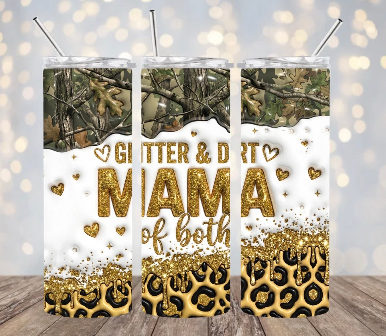 Glitter & Dirt, Mama of Both Tumbler Wrap