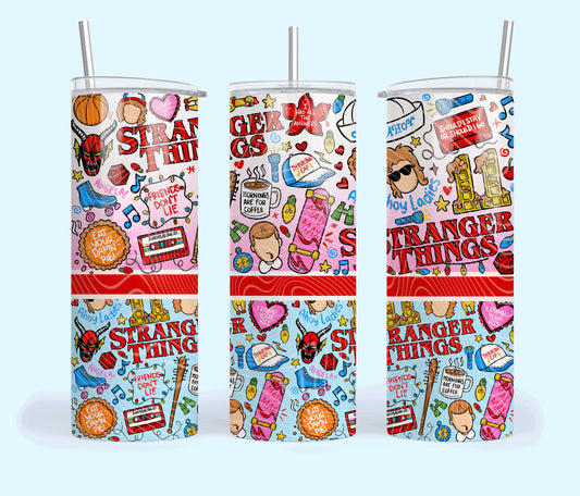 Stranger Things Doodle Collage Tumbler Wrap